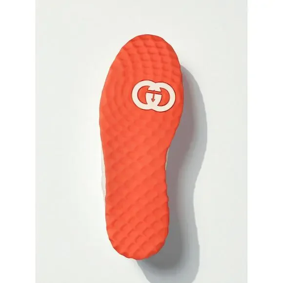 NIB Gucci MAC80 Sneakers Cream Orange Canvas Low Top UK8.5 US9 Authentic